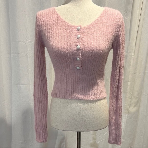 SHEIN Sweaters - Soft Pink Knit cropped Sweater